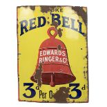 Vintage 'Smoke Red Bell, Edwards,Ringer & Co' Enamel Sign. Apparent wear. H 102cm, W 77cm.