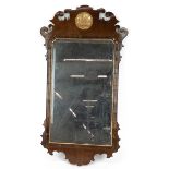 Early 19th Century Rosewood Swansea mirror with bevelled plate, gilt edging and gilt shell decora...