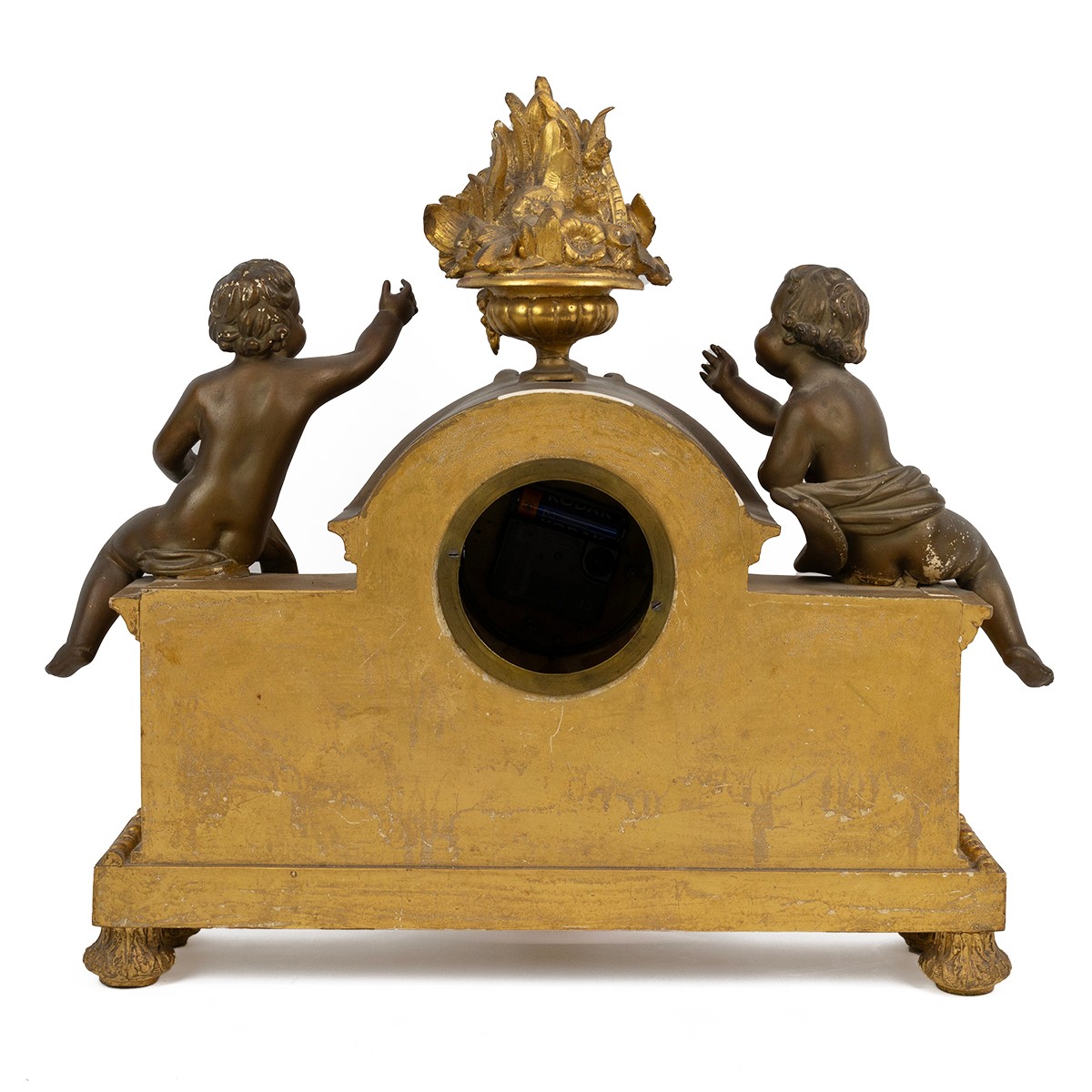 LeBlanc A Paris, French 19th Century mantle clock in carved and gilded wood case with Sevres style - Image 3 of 4