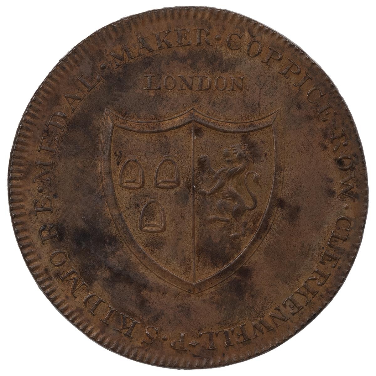 Skidmore's Clerkenwell series copper Penny token, Rivaulx Abbey (DH Middlesex 159). Obverse: ruins - Image 3 of 3