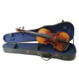 Geige, Stradivarius-Kopie, Markneukirchen um 1920, guter gebrauchter Zustand, minimale Kratzer, L 61