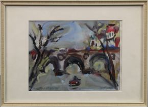 Frenkel, Yitzhak/Frenel Alexander (Odessa 1899 - 1981 Tel Aviv), "Paris, Pont St. Michel",