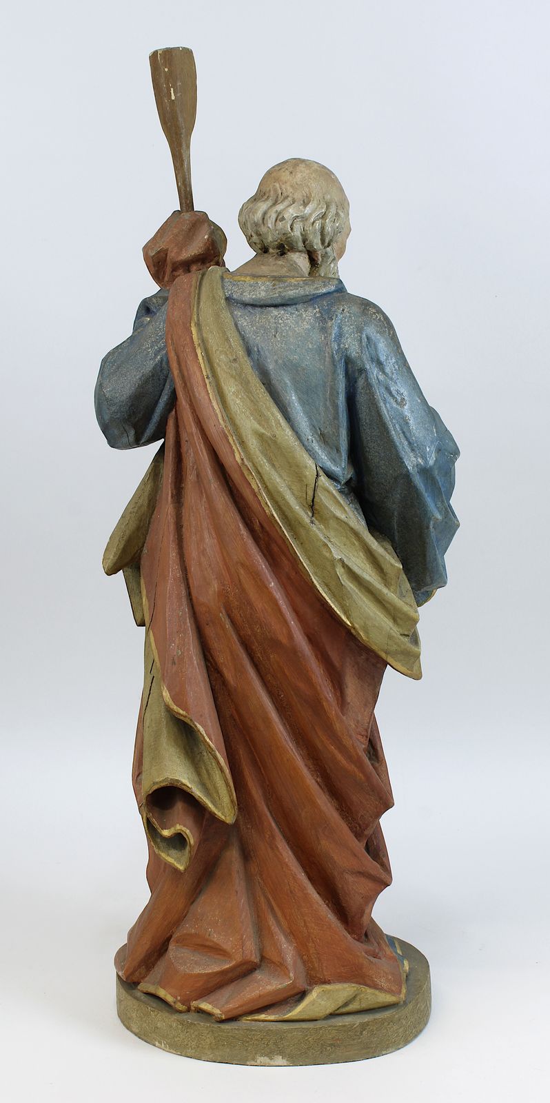 Heiliger Joachim, deutsch Ende 19. Jh., Holz vollrund geschnitzt u. farbig gefasst, mit - Image 2 of 2