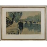 Joyeux, Michel, französischer Künstler 20. Jh., "Pont Neuf Paris", Aquarell, re. unt. sign., am unt.