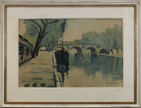 Joyeux, Michel, französischer Künstler 20. Jh., "Pont Neuf Paris", Aquarell, re. unt. sign., am unt.