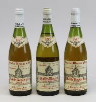 3 Flaschen Chablis: eine Flasche 1985er Chablis-Moreau und 2 Flaschen 1987er Chablis Premier Cru,
