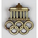 Deutsches Olympia-Abzeichen 1936, Deutsches Reich 1933 - 1945, Brandenburger Tor mit den Olympischen