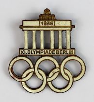 Deutsches Olympia-Abzeichen 1936, Deutsches Reich 1933 - 1945, Brandenburger Tor mit den Olympischen