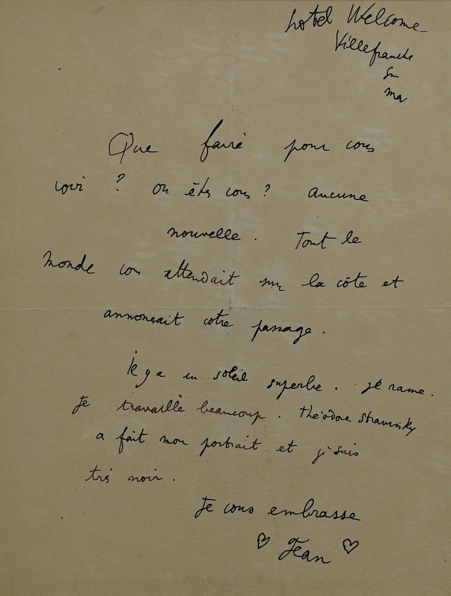 Jean, Cocteau (Maisons-Laffitte 1889 - 1963 Milly-la-Forêt), Original Autograph, eigenhändiger Brief - Bild 2 aus 2