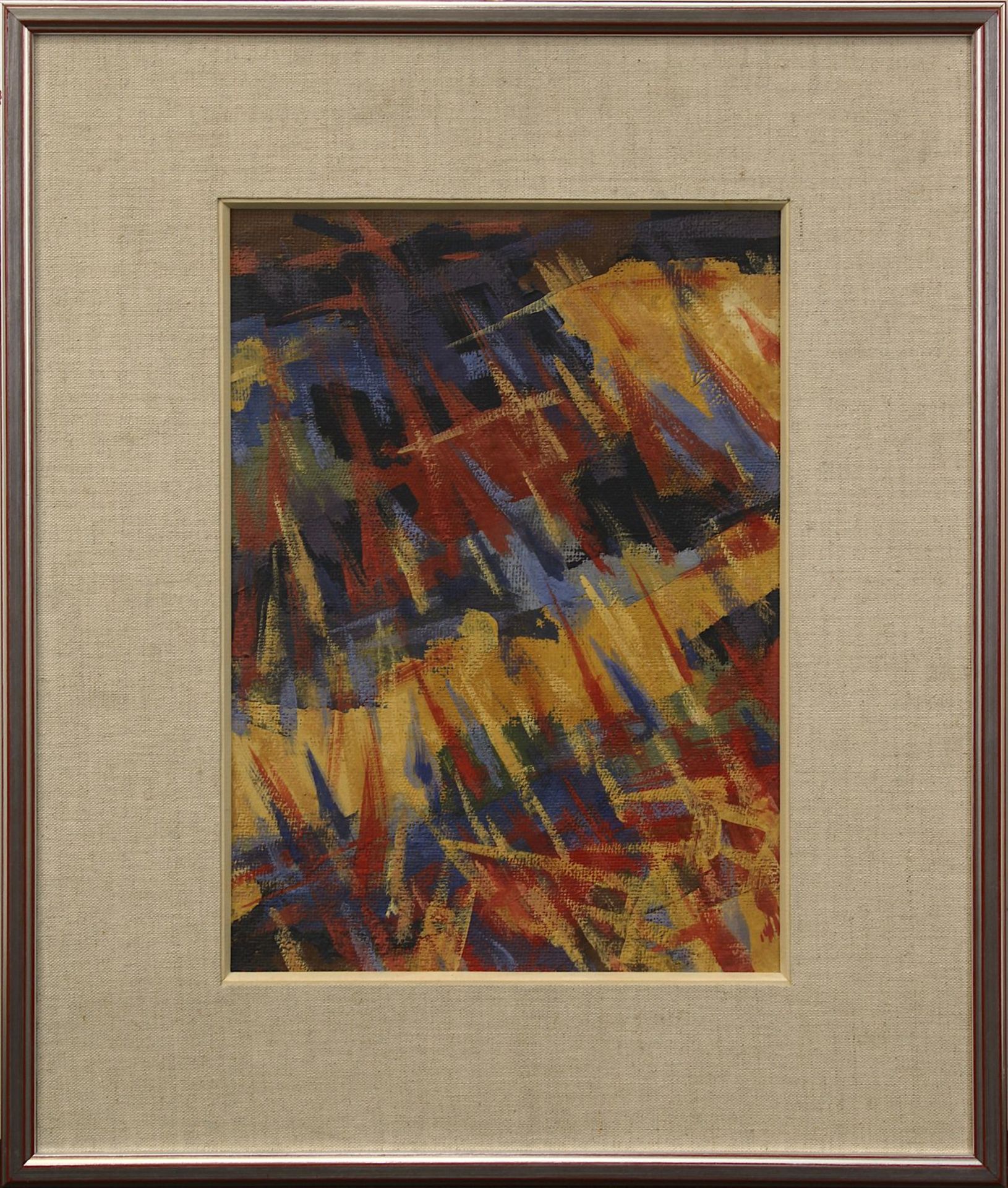 Künstler 2. H. 20. Jh., Komposition I, Mischtechnik auf Hartfaserplatte, 32,5 x 23,5 cm (
