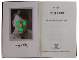 Hitler, Adolf "Mein Kampf", zwei Bände in einem Band, Dünndruckausgabe von 1940, Zentalverlag der