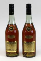 Zwei Flaschen Cognac, 2.H.20.Jh., Georges Fransac, Grande Fine Cognac V.S.O.P., Chermignac,