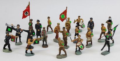 Konvolut Soldatenfiguren aus Elastolin und Lineol, Deutsches Reich 1933-45, 21 verschiedene Figuren,