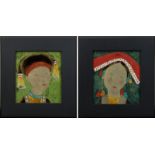 Dô Thi Kim Doan (geb. 1958 Hanoi), zwei  Lackbilder auf Holz, Vietnamesinnen in Landestracht, als