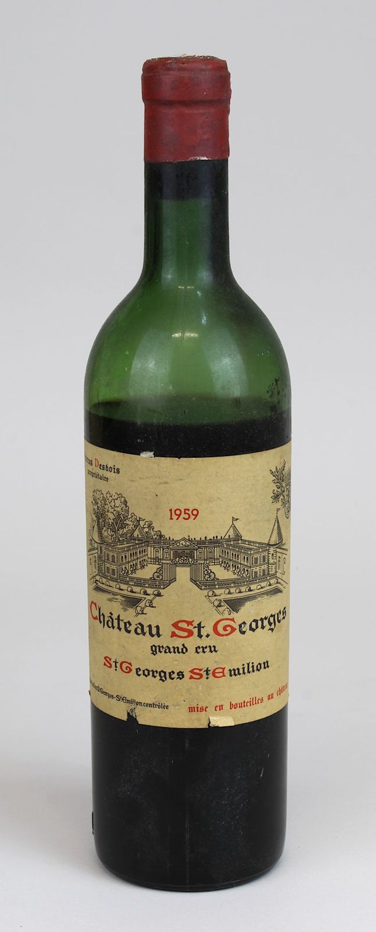 Eine Flasche 1959er Château St. Georges, grand cru, St. Emilion, Petrus Desbois propriétaire,
