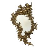 Prunkvoller Spiegel im Barockstil, wohl Frankreich 2. H. 19. Jh., mit Rocaillen, Blatt- u.