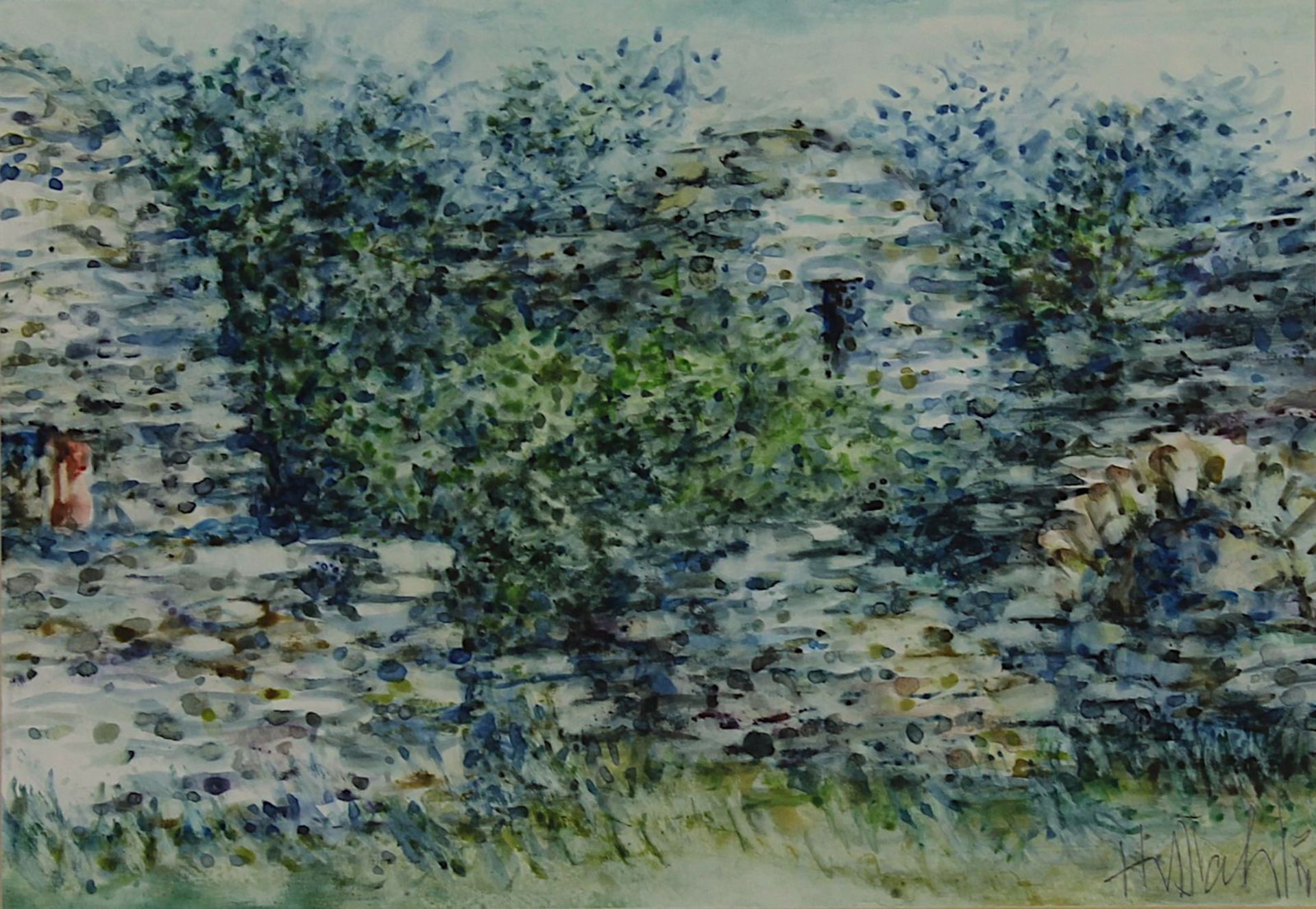 Dahlem, Hans (Blieskastel 1928 - 2006 Saarbrücken), von grün überwucherte Häuserruine, Aquarell, re. - Image 2 of 2