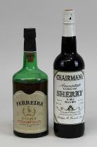 2 Flaschen Port bzw. Sherry, 2. H. 20. Jh.: eine Flasche A.A. Ferreira Port, Extra Dry White,