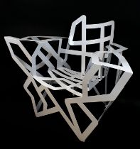 Coquelin, Gerard (geb. 1947), Fauteuil Zig Zag, Zig Zag Chair, Entwurf um 1990, Metall weiß