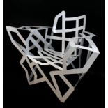 Coquelin, Gerard (geb. 1947), Fauteuil Zig Zag, Zig Zag Chair, Entwurf um 1990, Metall weiß