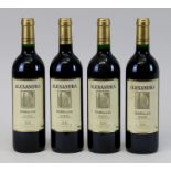 4 Flaschen 1996er Alexandra, Reserva, Penedès, Castell D'Age, Sant LLorenc D'Hortons, jeweils gute