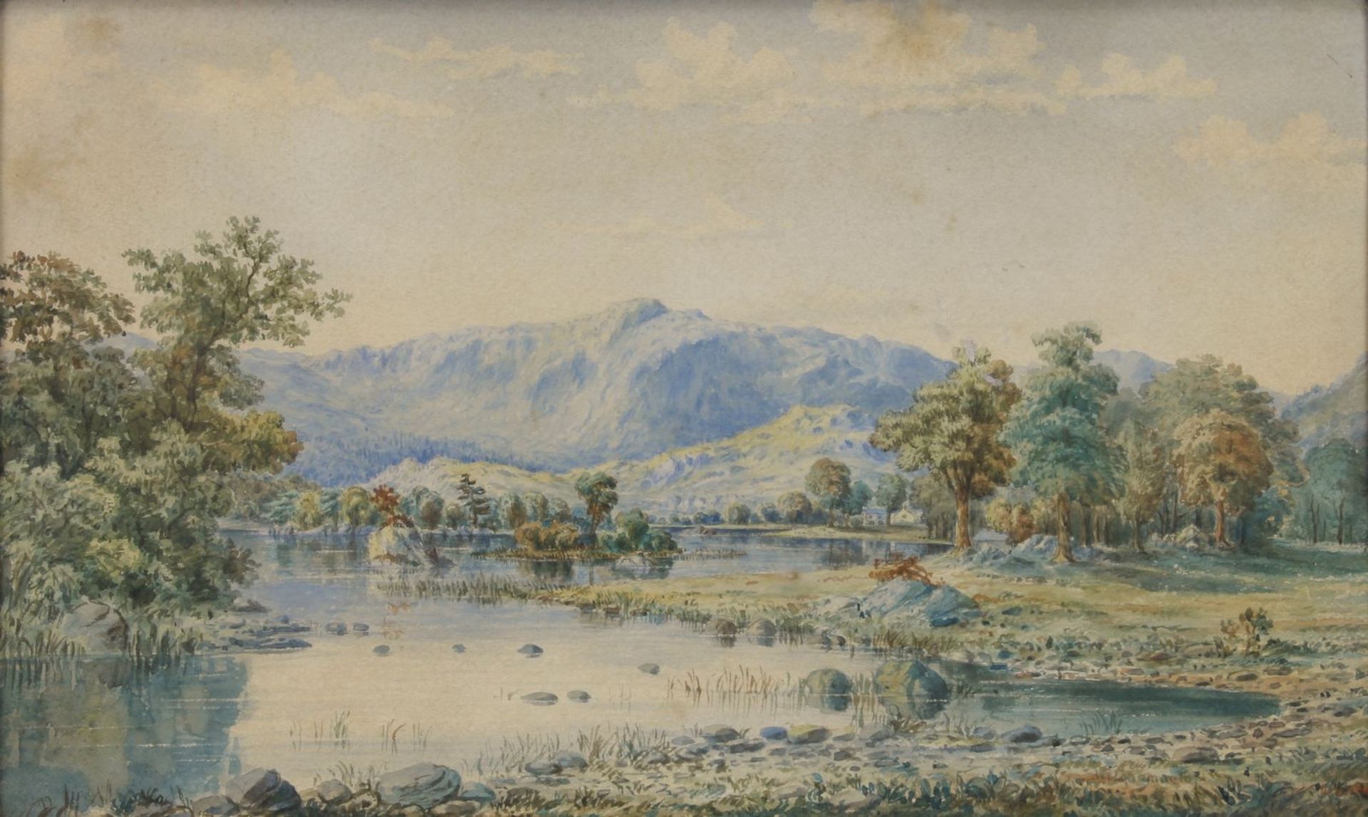 Aquarellist, England 19. Jh., Rydal Water - Rydal Lake, Westmorland, Aquarell, re. unt. - Image 2 of 2