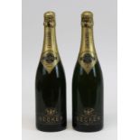 2 Flaschen 1964er Champagner, Becker, Reims, Brut, jeweils gute Füllhöhe, Etiketten mit