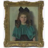 Portätmaler, deutsch um 1920, Halbporträt eines jungen Mädchens (Ilse), Öl auf Leinwand, 60 x 50 cm,