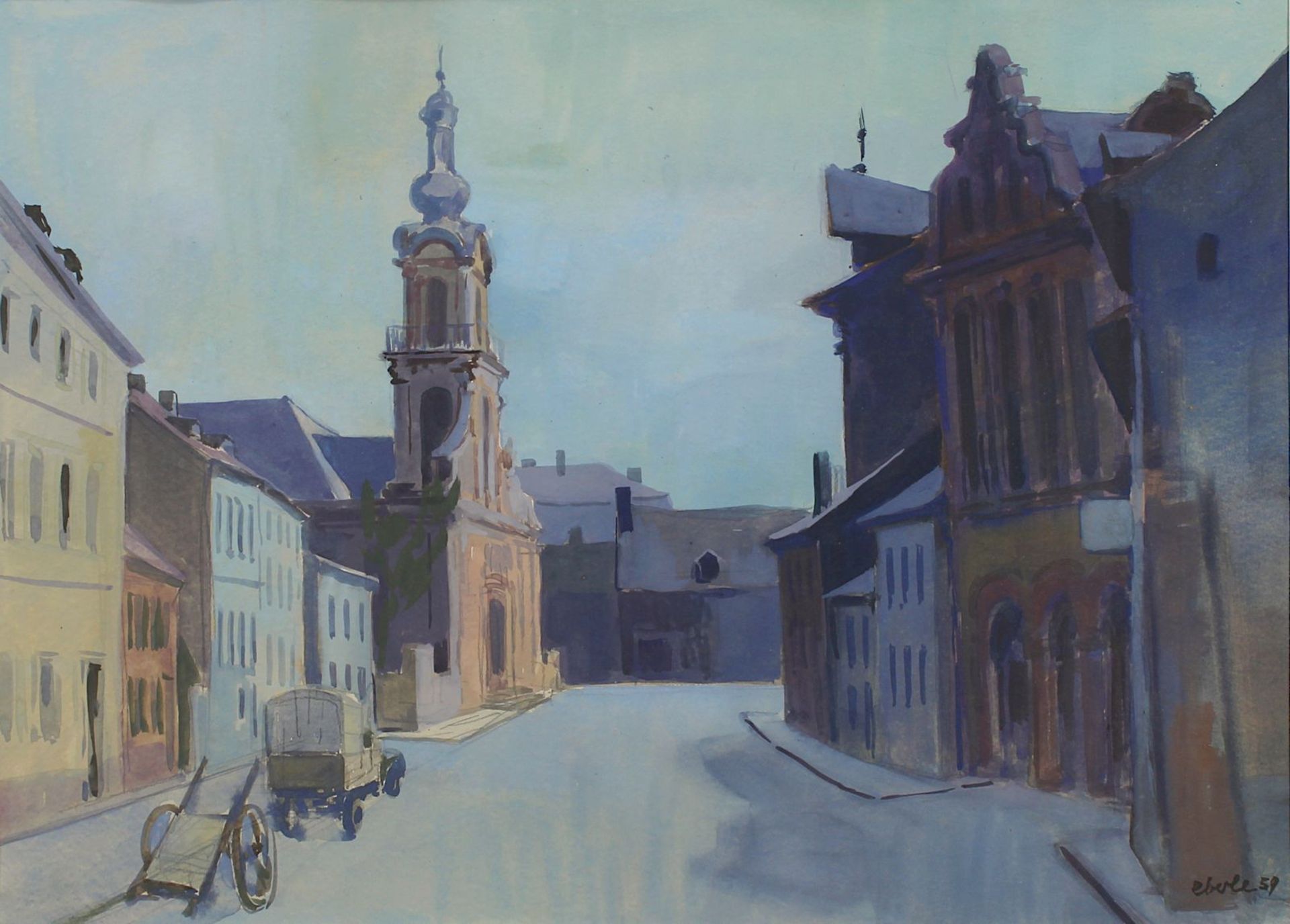 Eberle, Richard (Altenwald 1918 - 2001 Saarbrücken), Blick von der Katholisch-Kirchstr. auf die - Image 2 of 2