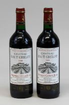 2 Flaschen 1988er Château Haut Grelot, Grand Vin de Bordeaux, Premieres Cotes de Blaye, Joel