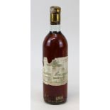 Eine Flasche 1971er Château Roumieu, Haut-Barsac, Raymond Bernardet, Etikett mit Fehlstellen,