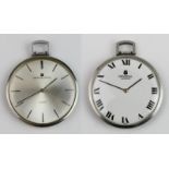 2 Taschenuhren Universal, Genf/Schweiz 1970er Jahre, davon eine Handaufzug (Uhr läuft), die andere