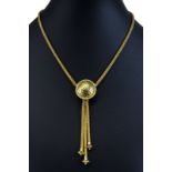 Gelbgold-Collier, Goldschmiedearbeit, gestempelt Handarbeit und 750, Kettenlänge, 44 cm, Gewicht