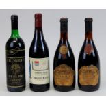 4 Flaschen Rotwein Italien: zwei Flaschen 1980er Barolo, Poderi Scanavino Nuova, Priocca (Piemonte);