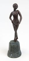 Götz, Johannes (Fürth 1865 - 1934 Potsdam), stehender weiblicher Akt mit Ballettschuhen, Kleinbronze