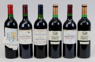 6 Flaschen Bordeaux: eine Flasche 1986er Château Milary, Superieur; eine Flasche 1993er Château Tour