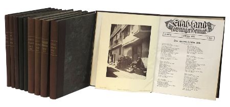 Konvolut lothringischer Monatsschriften, um 1930, 5 Bände "Elsassland Lothringer Heimat -