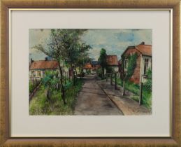 Rass, Johann (1. Drittel 20. Jh.), Straßenansicht von Norderney, 1948, Aquarell, unt. re. sign. u.