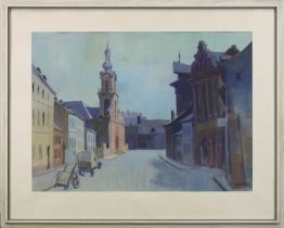 Eberle, Richard (Altenwald 1918 - 2001 Saarbrücken), Blick von der Katholisch-Kirchstr. auf die