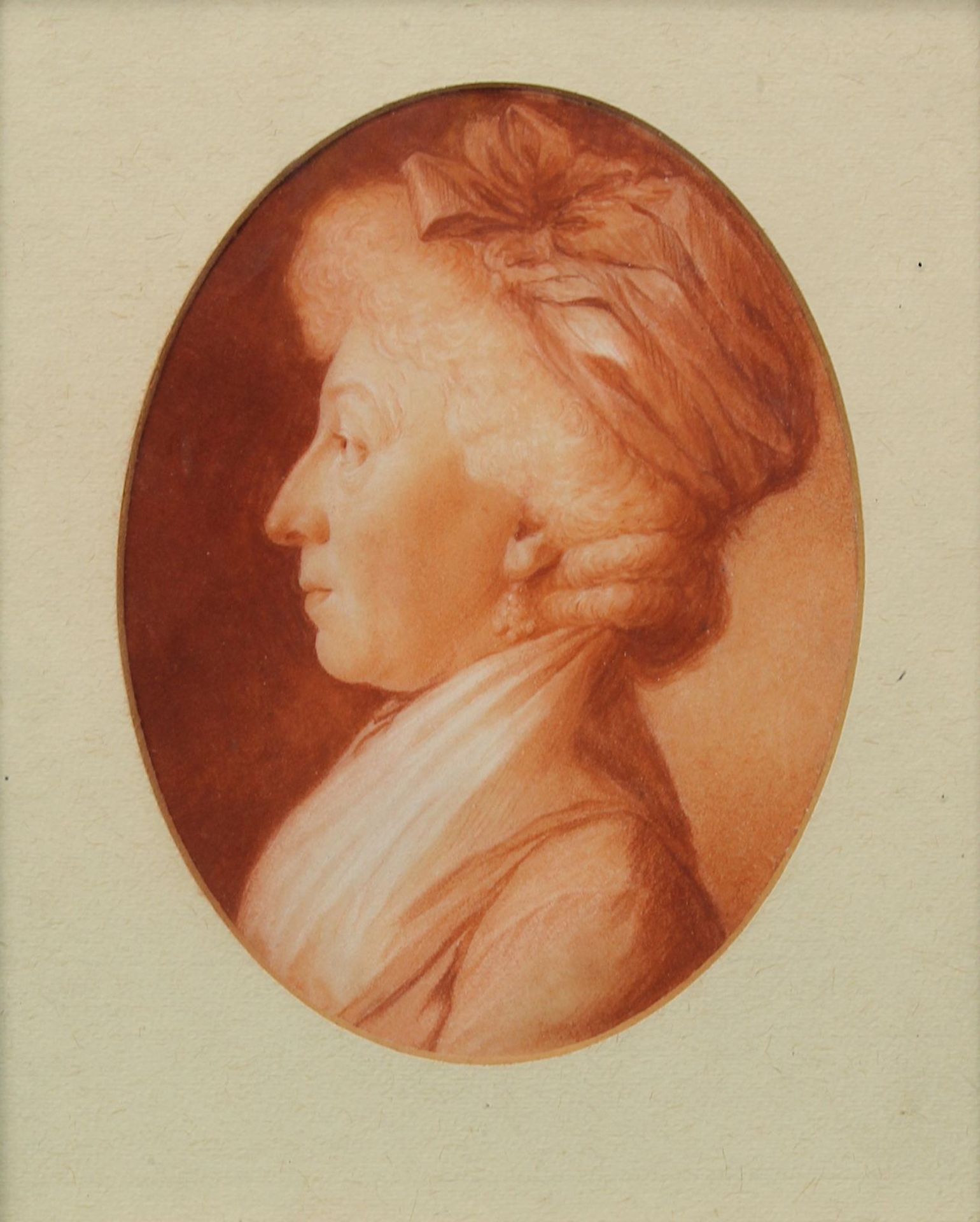 Portrait einer älteren wohl adeligen Dame, Ende 18. Jh., Brustbilld der Dame mit gepuderter - Bild 2 aus 2