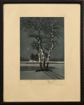 Rogge, Johannes Cornelius (1874-1936), "Die drei Getreuen" - Drei Birken in einer Winterlandschaft