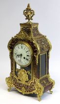 Boulle - Uhr, Frankreich Anfang 20. Jh., reich verziertes Gehäuse mit Bronzeapplikationen, Optik mit