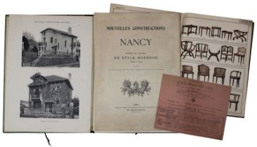 Zwei Mappen bzw. Hefte zu Architektur bzw. Kunst, um 1900: "Nouvelles Constructions de Nancy -