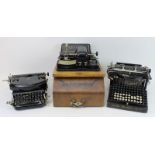 3 Schreibmaschinen, A. 20. Jh., "Mignon AEG" Schreibmaschine im abschließbaren Koffer (mit