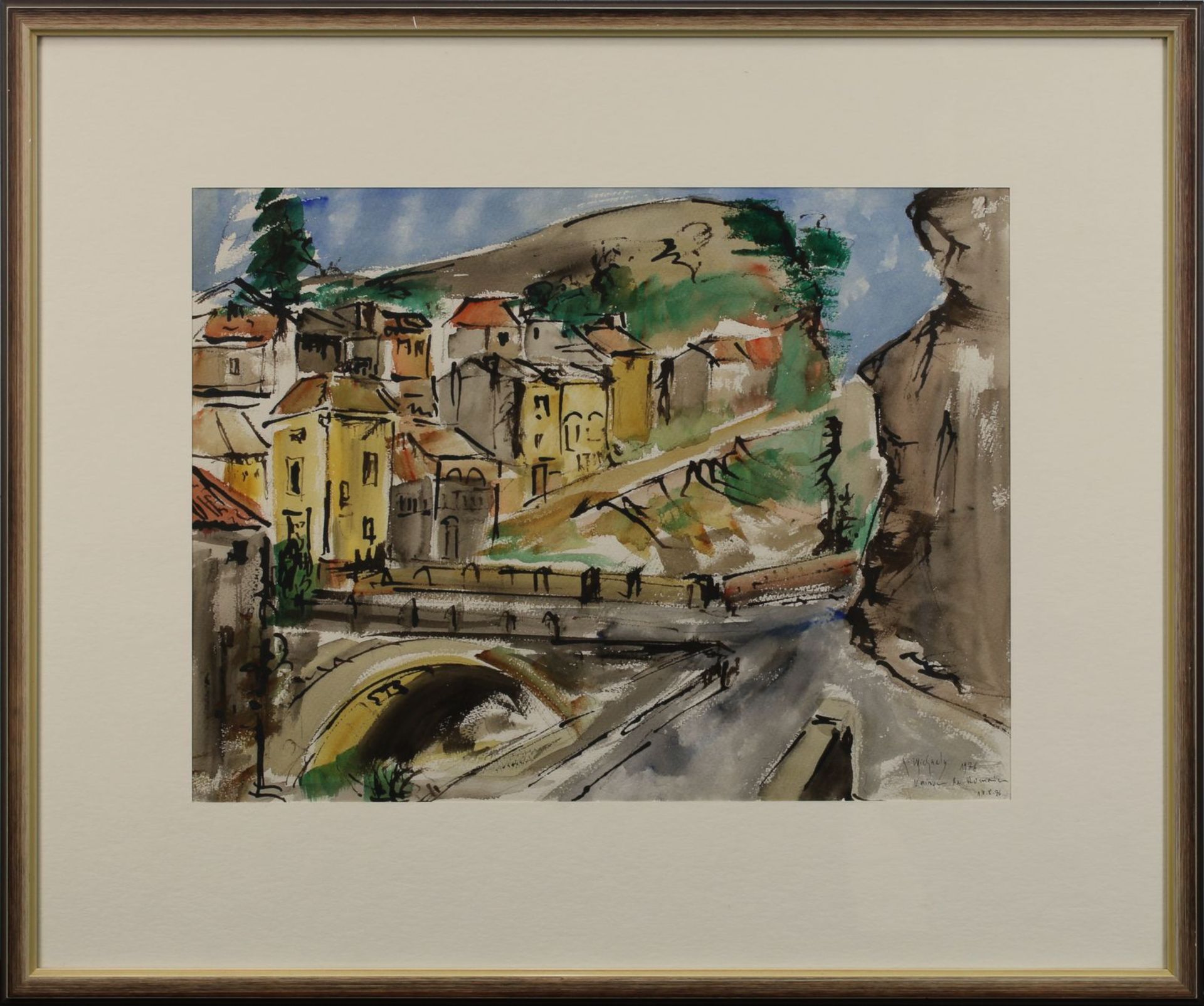 Michaely, Karl (Elversberg 1922 - 2007 Dillingen), "Vaison-la-Romaine", Blick auf die Stadt mit