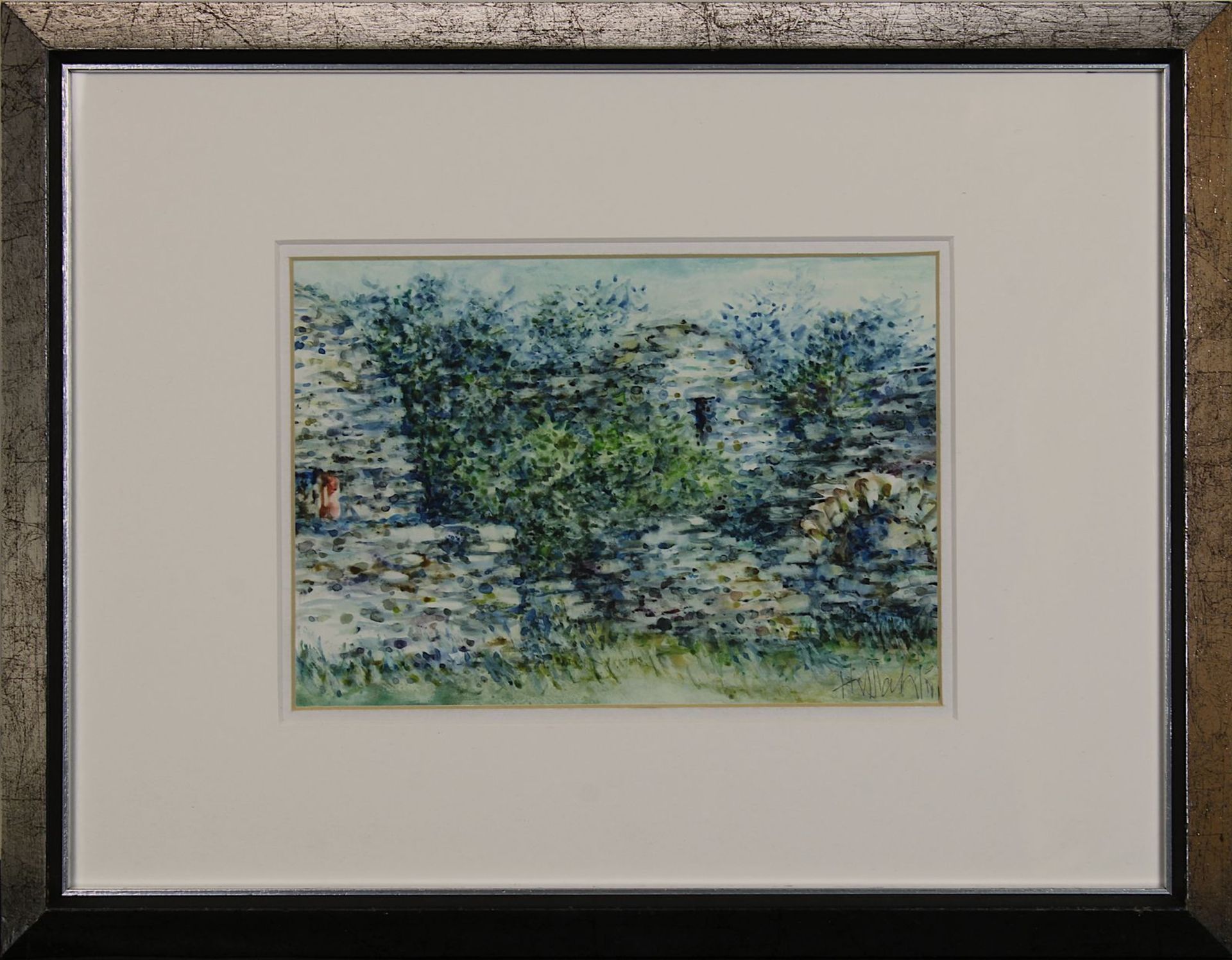 Dahlem, Hans (Blieskastel 1928 - 2006 Saarbrücken), von grün überwucherte Häuserruine, Aquarell, re.