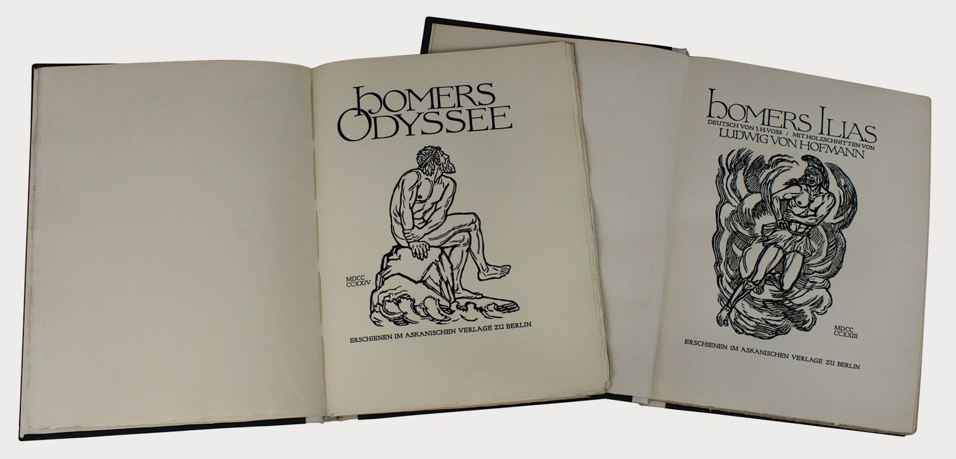 Homers "Ilias" u. "Odysee", Askanischer Verlag zu Berlin 1923 u. 1924, deutsch von J.H. Voss, mit