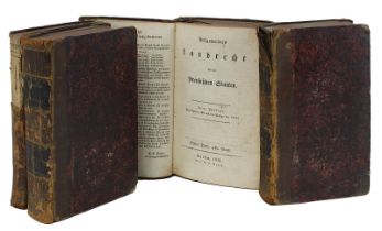 3 Bände zum preuß. Landrecht u. ein Register, um 1830, "Allgemeines Landrecht für die Preußischen