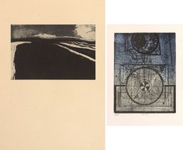 Zwei Offsetlithographien Tschechischer Künstler: Cepelak, Ladislav (1924-2000), Tauen, 1962,