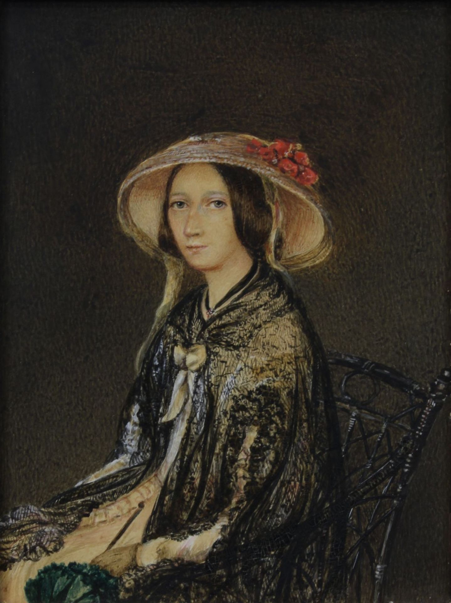 Bildnis der Georgine Gräfin v. Reventlow, geb. Freiin von Löwenstern (1819 - 1893), Ehefrau des - Bild 2 aus 2